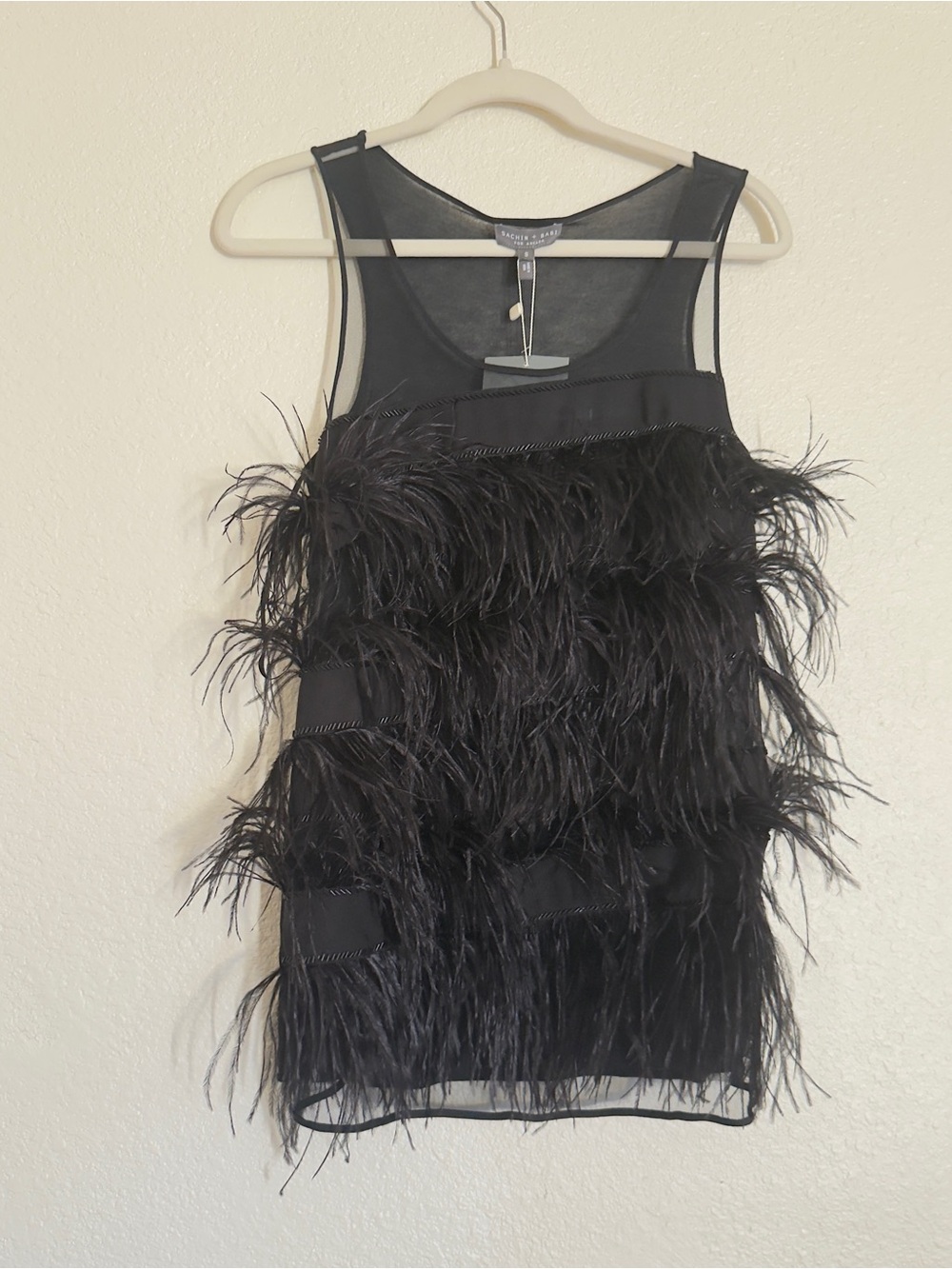 NWT sachin + Babi feather top